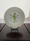 Assiette plate enfant en porcelaine décor Libellule - Création unique et personnalisable