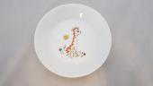 Assiette creuse en porcelaine- Décor Girafe Création unique et personnalisable