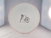 Assiette Plate-Décoration Bicyclette rose