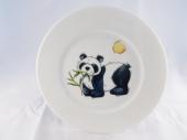 Assiette plate enfant en porcelaine décor Panda - Création unique et personnalisable