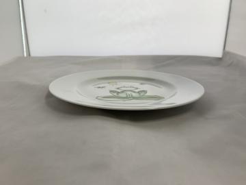 Assiette plate enfant en porcelaine décor Grenouille - Création unique et personnalisable