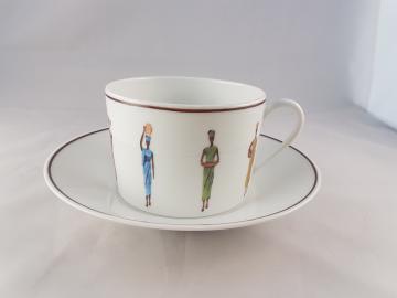 Soucoupe et tasse Menton porcelaine - Décoration Afrique