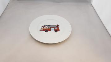 Assiette plate- Décor Pompier