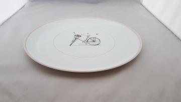 Plat à Tarte- Décor Bicyclette Rose