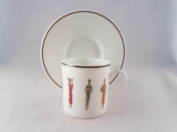 Soucoupe et tasse Café porcelaine - Décoration Afrique