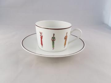 Soucoupe et tasse Café porcelaine- Décoration Afrique