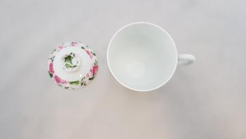 Mug et son couvercle- Décor Rose de France