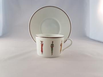 Soucoupe et tasse Café porcelaine- Décoration Afrique