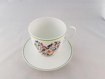 Soucoupe et tasse porcelaine- Décoration Coeur Papillon