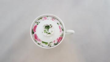 Mug et son couvercle- Décor Rose de France