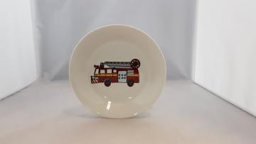 Assiette creuse- Décor Pompier